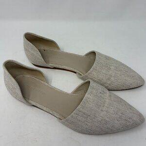 Jenni Kayne Natural Linen D'Orsay Flats linen cream grey EU 41 dorsay